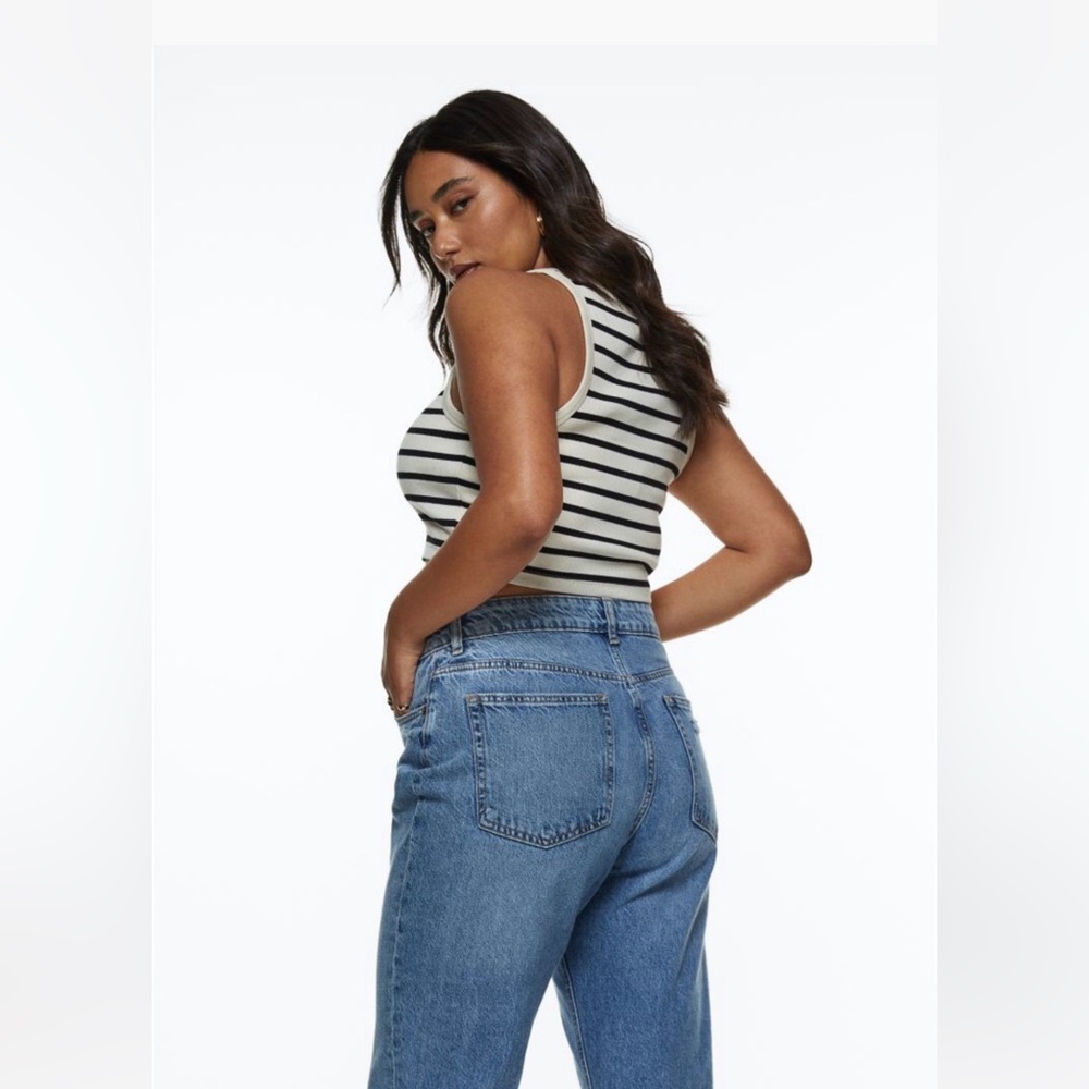 H&M Ribbed Striped Crop Top Tank - Picture 3 of 16